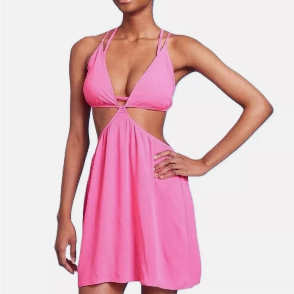 Pink Flowy Cut Out Dress